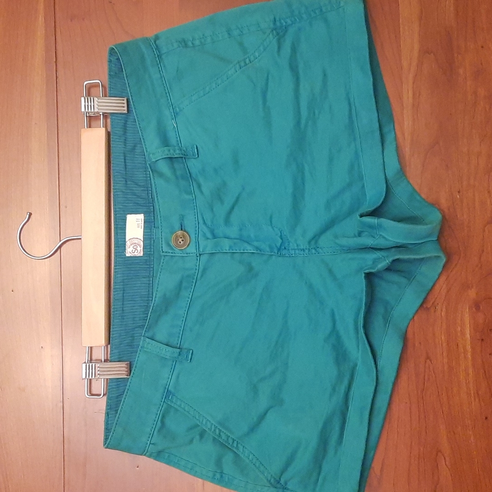 Teal cuffed shorts
